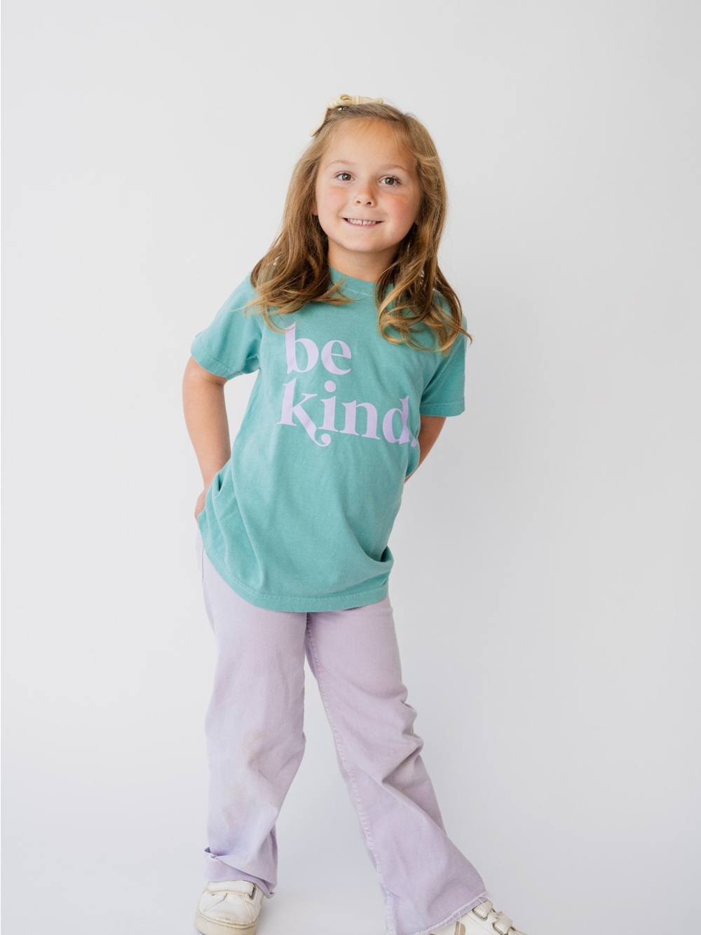 Be Kind Graphic Tee for Kids - Mint Green